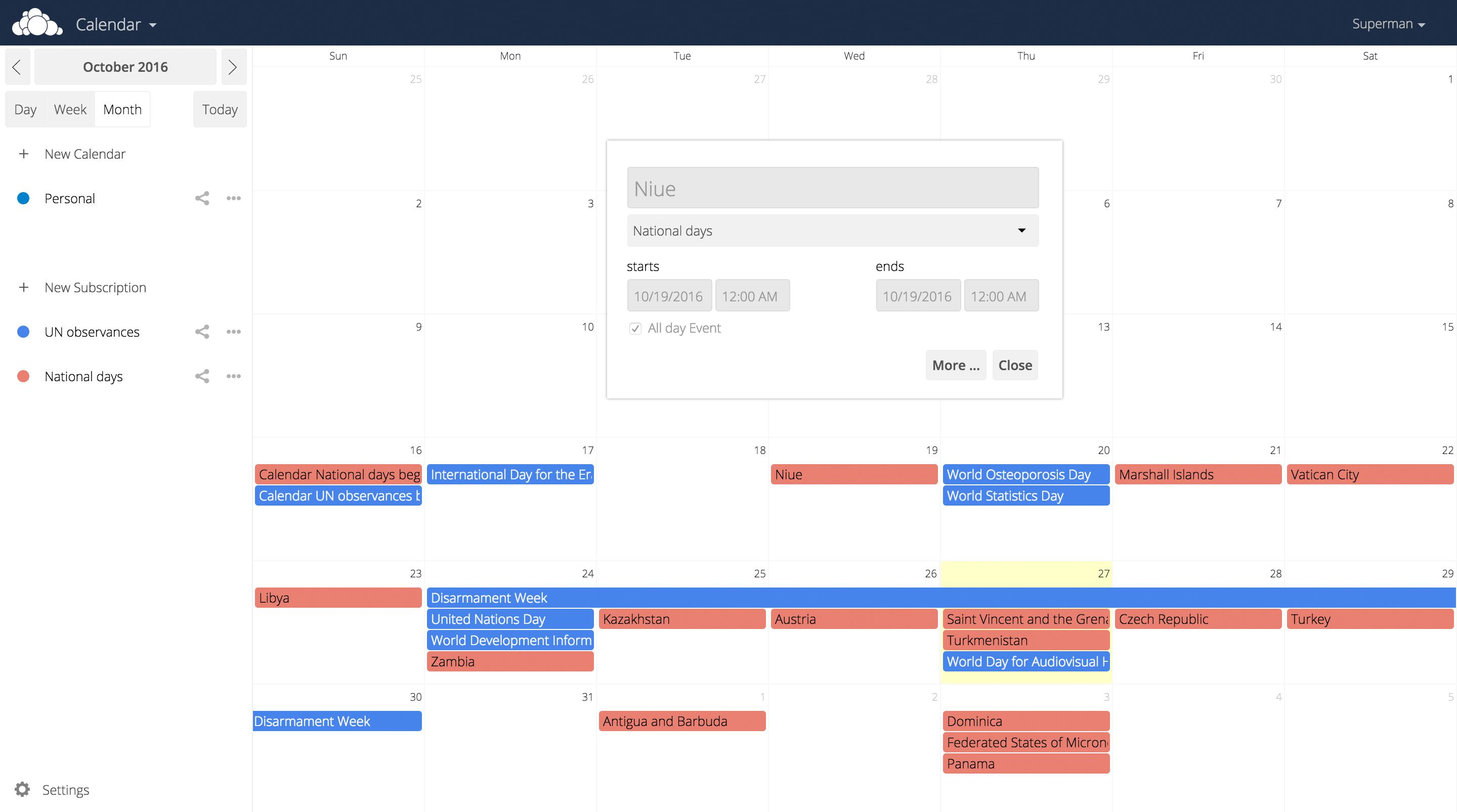 calendar