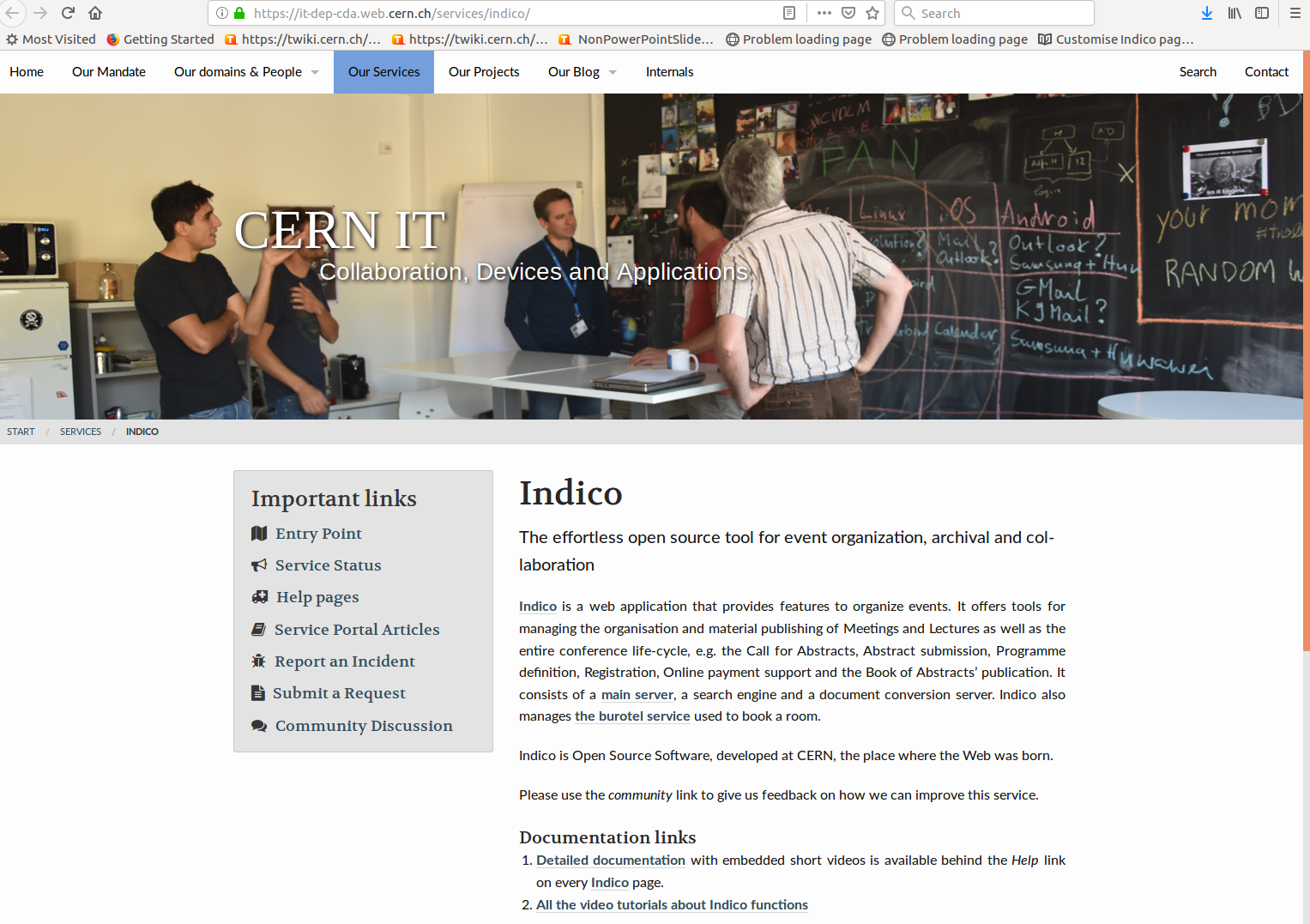 Short Service Description in the CDA site